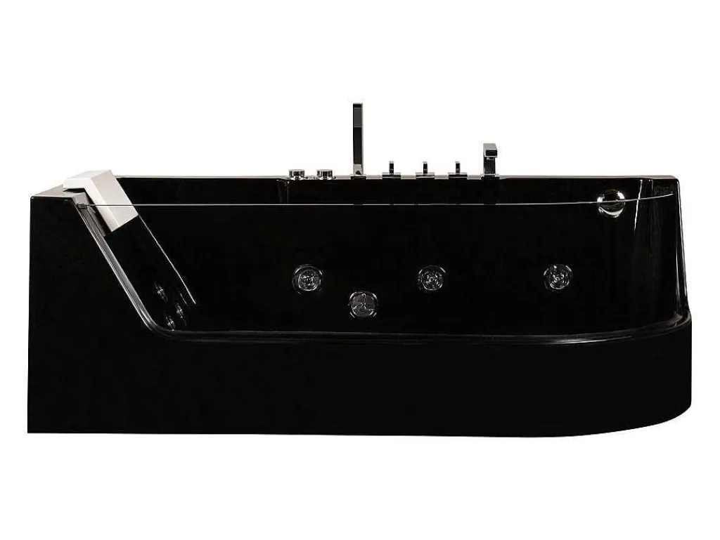 Banheira De Hidromassagem*Shower & Design Banheira De Hidromassagem Envidracada Aria Preta - 1 Lugar - 263L - 80*170*57 Cm