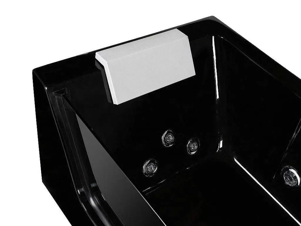 Banheira De Hidromassagem*Shower & Design Banheira De Hidromassagem Envidracada Aria Preta - 1 Lugar - 263L - 80*170*57 Cm