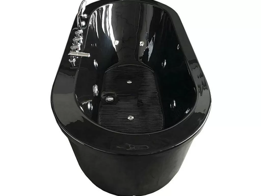 Banheira De Hidromassagem*ELITESHOPPING Banheira De Hidromassagem Exenta Preta 185 X 95 Cm 10 Jatos - Berry
