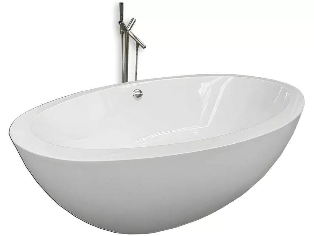 Banheira De Pousar*ELITESHOPPING Banheira De Ilha Branca 190 X 120 Cm + Torneira - Melody