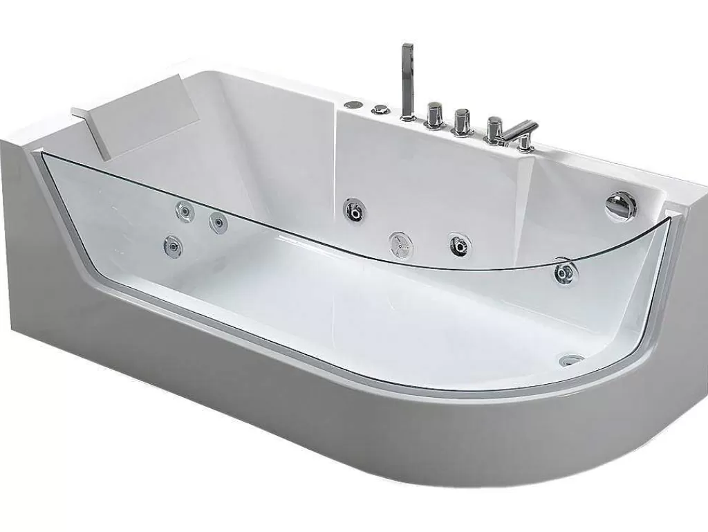 Banheira De Hidromassagem*ELITESHOPPING Banheira Hidromassagem Com Vidro Panorâmico 170 X 80 Cm 6 Jatos - Lotus