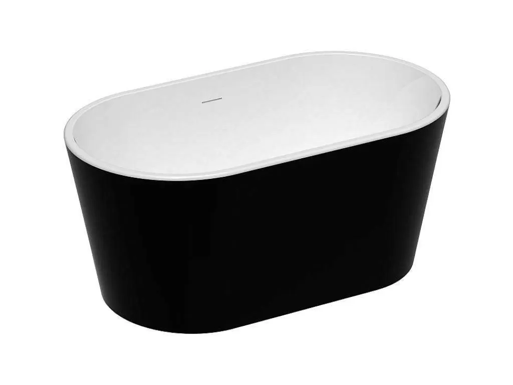 Banheira De Pousar*Shower & Design Banheira Oval Clássica, 180 L, 130 X 71 X 58 Cm Acrilico Preto - Apogon