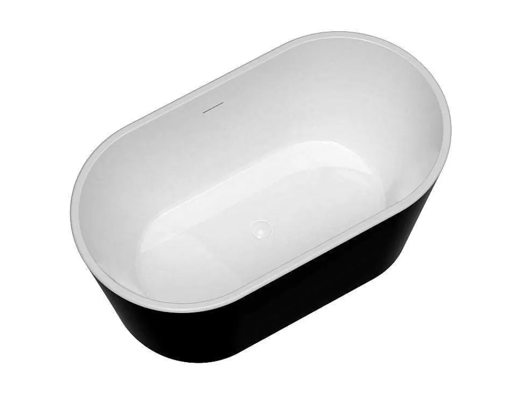 Banheira De Pousar*Shower & Design Banheira Oval Clássica, 180 L, 130 X 71 X 58 Cm Acrilico Preto - Apogon