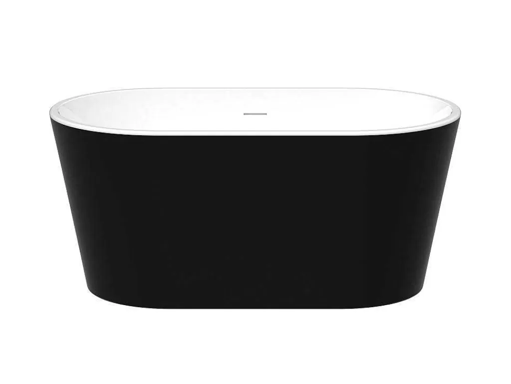 Banheira De Pousar*Shower & Design Banheira Oval Clássica, 180 L, 130 X 71 X 58 Cm Acrilico Preto - Apogon