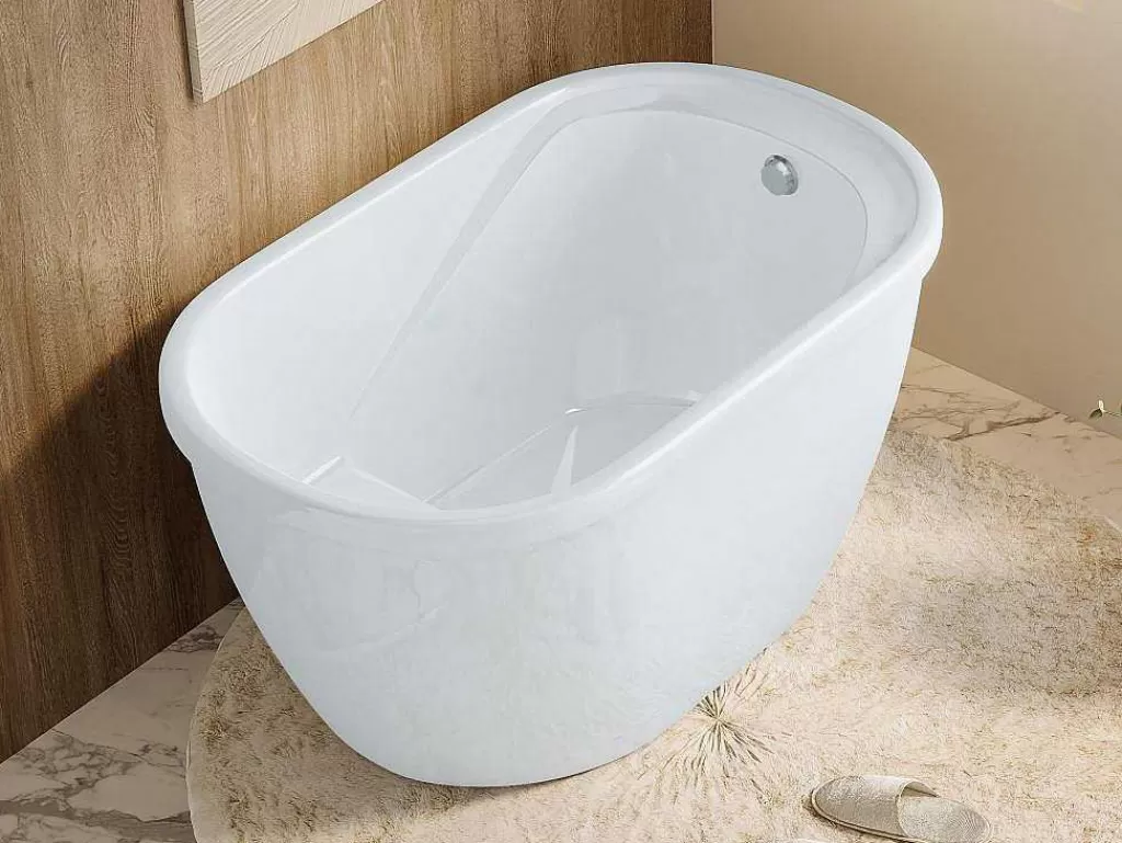 Banheira De Pousar*Shower & Design Banheira Oval Piccola - 1 Lugar - 240 L - 120*75*A65 Cm - Branca