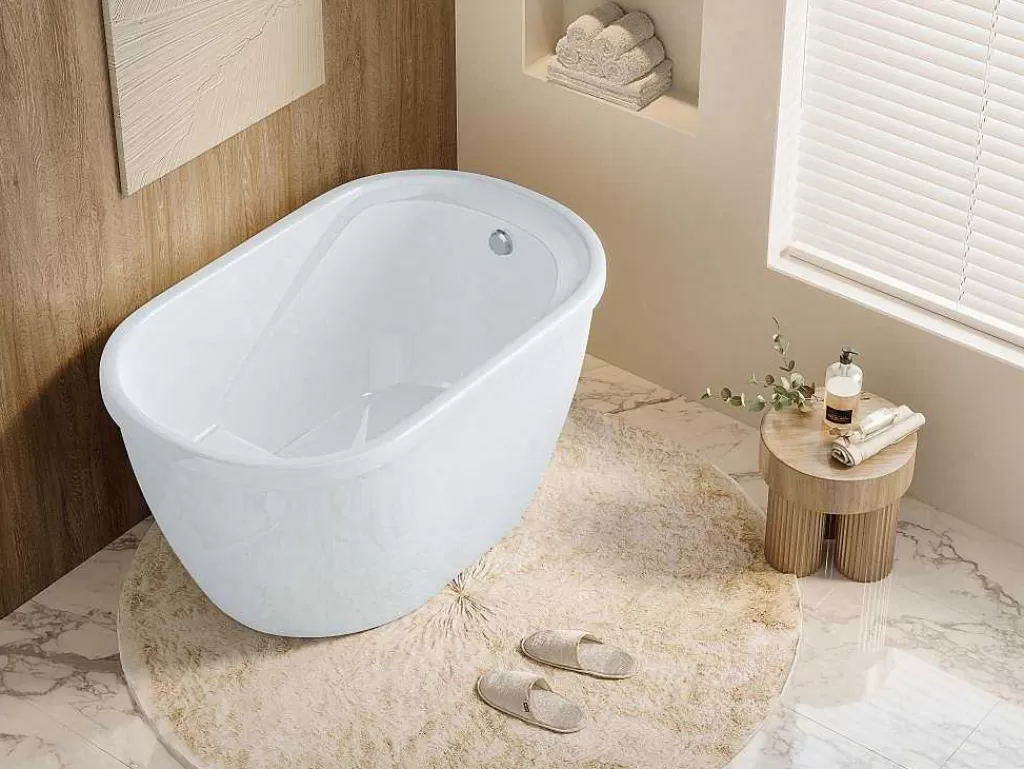 Banheira De Pousar*Shower & Design Banheira Oval Piccola - 1 Lugar - 240 L - 120*75*A65 Cm - Branca