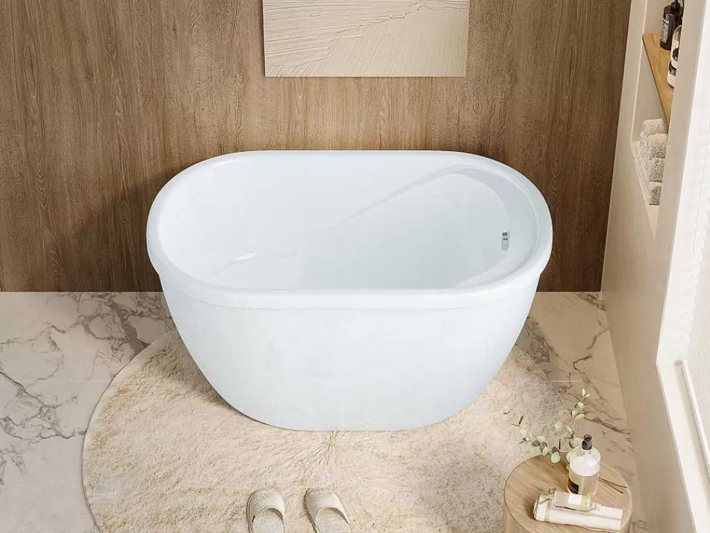 Banheira De Pousar*Shower & Design Banheira Oval Piccola - 1 Lugar - 240 L - 120*75*A65 Cm - Branca