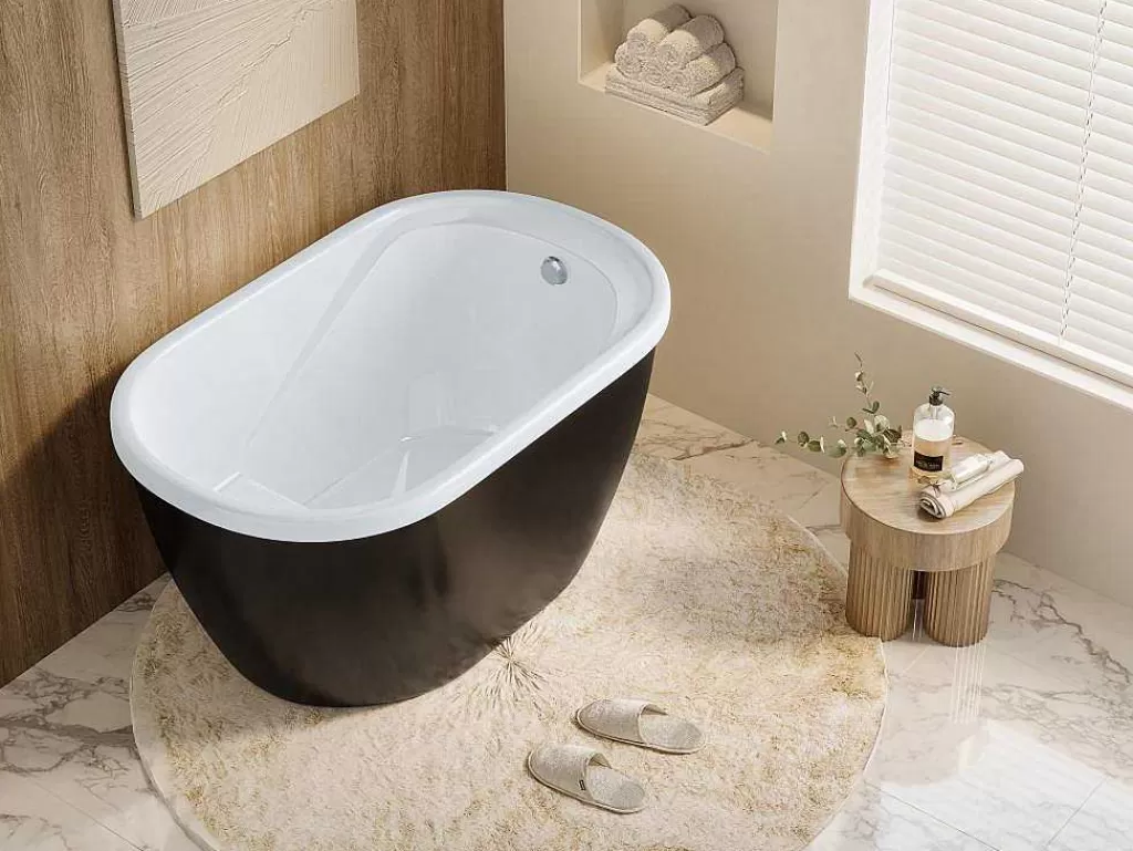 Banheira De Pousar*Shower & Design Banheira Oval Piccola - 1 Lugar - 240 L - 120*75*A65 Cm - Preta