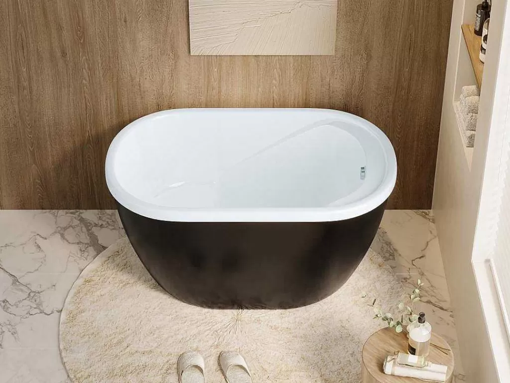 Banheira De Pousar*Shower & Design Banheira Oval Piccola - 1 Lugar - 240 L - 120*75*A65 Cm - Preta