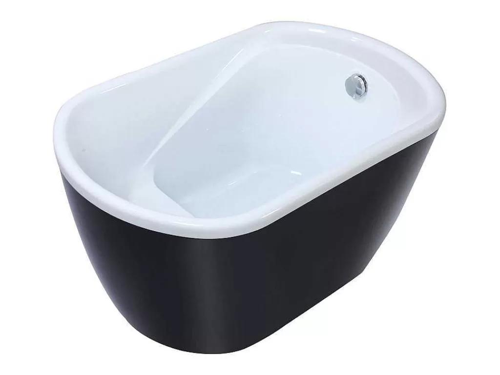 Banheira De Pousar*Shower & Design Banheira Oval Piccola - 1 Lugar - 240 L - 120*75*A65 Cm - Preta