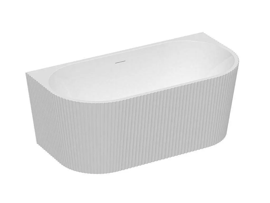 Promoções Casa De Banho & Bem-Estar*Shower & Design Banheira SemiClássica Estriada Em Acrilico Branco Brilhante 149 X 75 X 58 Cm - Zelina