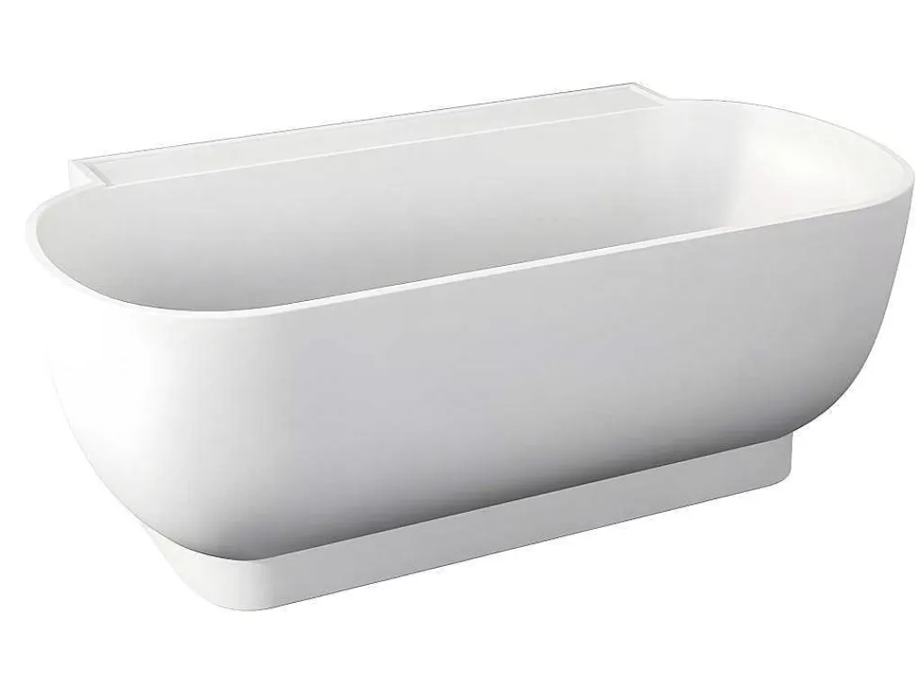 Banheira De Pousar E Encostar*Shower & Design Banheira Semi-Clássica Oval De 240 L, Dimensoes 150 X 76 X 58 Cm Cor Branco Em Acrilico - Vogler