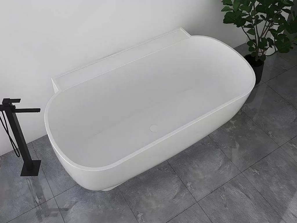 Banheira De Pousar E Encostar*Shower & Design Banheira Semi-Clássica Oval De 240 L, Dimensoes 150 X 76 X 58 Cm Cor Branco Em Acrilico - Vogler