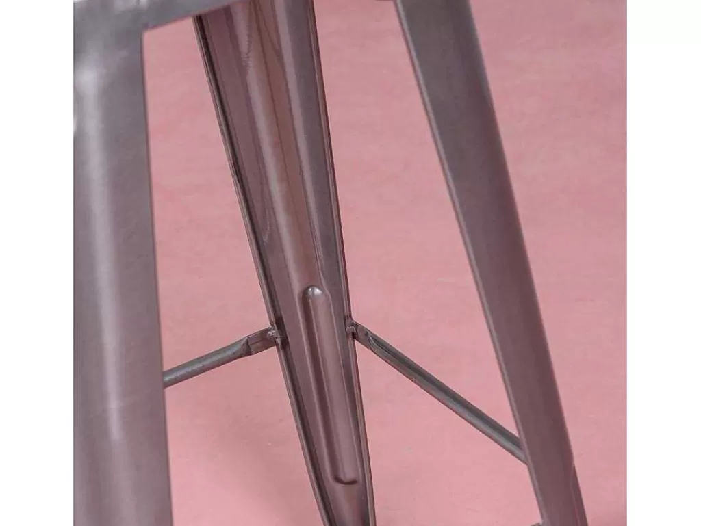 Bancos De Bar*Vente-unique Banqueta Industrial Em Aco Metalizado Com Encosto Baixo (76Cm) - Bistro - Metal