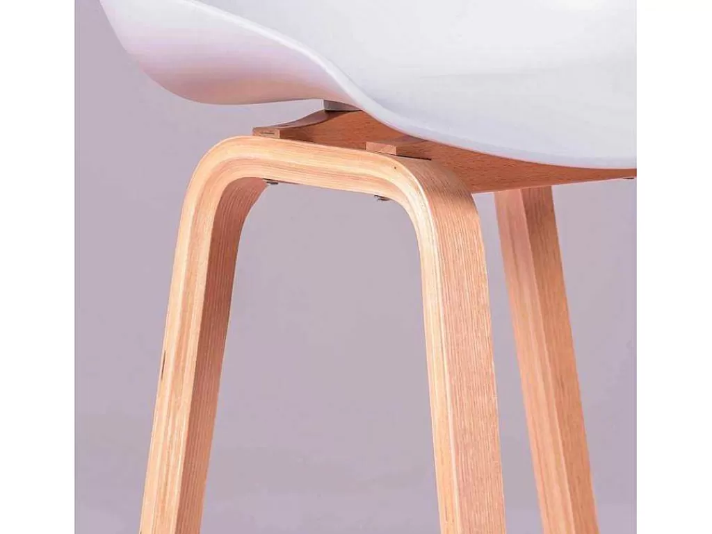 Bancos De Bar*Vente-unique Banqueta Nordica Com Pernas Em Faia (63Cm) - Daxer - Cinza Claro