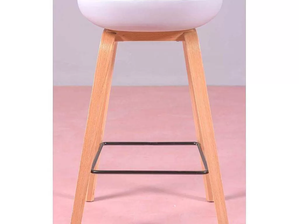 Bancos De Bar*Vente-unique Banqueta Nordica Com Pernas Em Faia (63Cm) - Daxer - Cinza Claro
