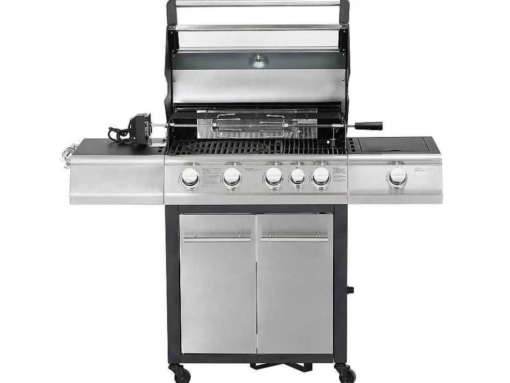 Barbecue, Braseiro De Jardim, Plancha*Vente-unique Barbecue A Gas Com 4 Bicos, 1 Fogao Lateral E 1 Assador 148X56X121 Cm - Roasty