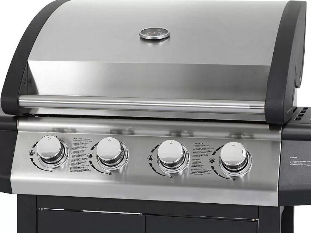 Barbecue, Braseiro De Jardim, Plancha*Vente-unique Barbecue A Gas Com 4 Bicos E 1 Fogao Lateral 143X54X115 Cm - Smoky