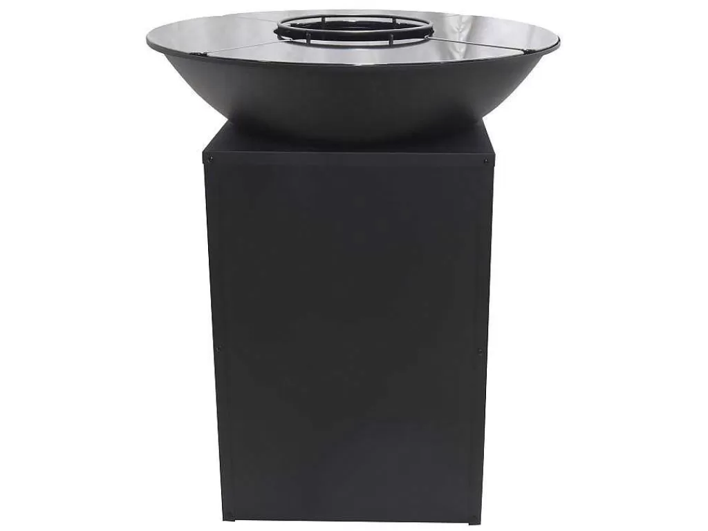 Barbecue, Braseiro De Jardim, Plancha*Vente-unique Barbecue Grelhador Braseiro A Carvao E Madeira Com Arrumação 80 X 80 X 96 Cm Preto - Ignos