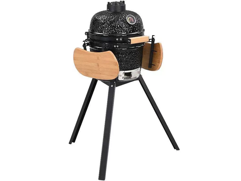 Barbecue, Braseiro De Jardim, Plancha*Vente-unique Barbecue Kamado A Carvao Em Ceramica E Bambu 32 X 52 X 94 Cm - Eriko