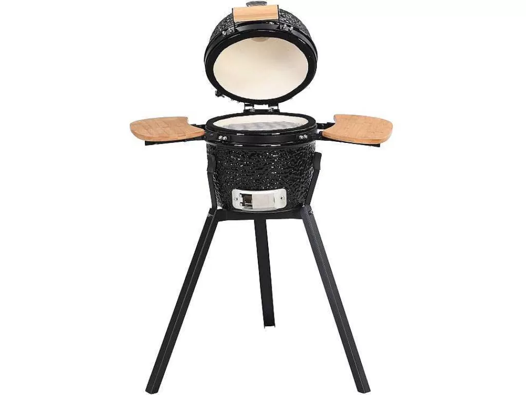 Barbecue, Braseiro De Jardim, Plancha*Vente-unique Barbecue Kamado A Carvao Em Ceramica E Bambu 32 X 52 X 94 Cm - Eriko