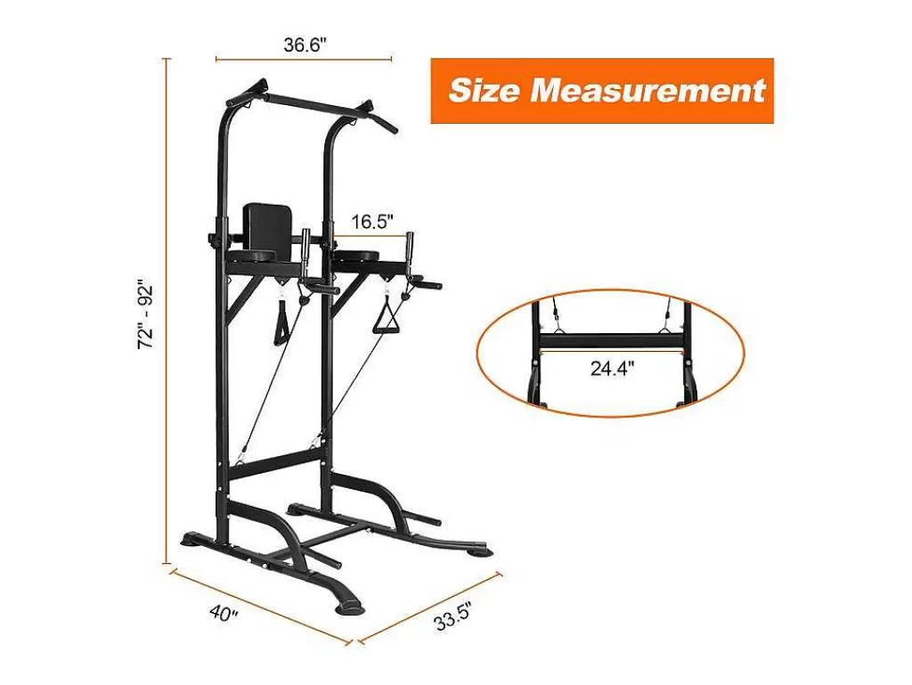 Fitness*Vente-unique Barra Multifuncoes Power Tower Dip Station Pull Up Bar Com Altura Ajustavel
