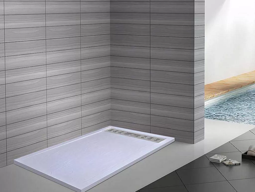 Base De Duche*Shower & Design Base De Chuveiro Com Sifao Incluido De 160X90X4 Cm Em Resina Cor Branco - Lyros