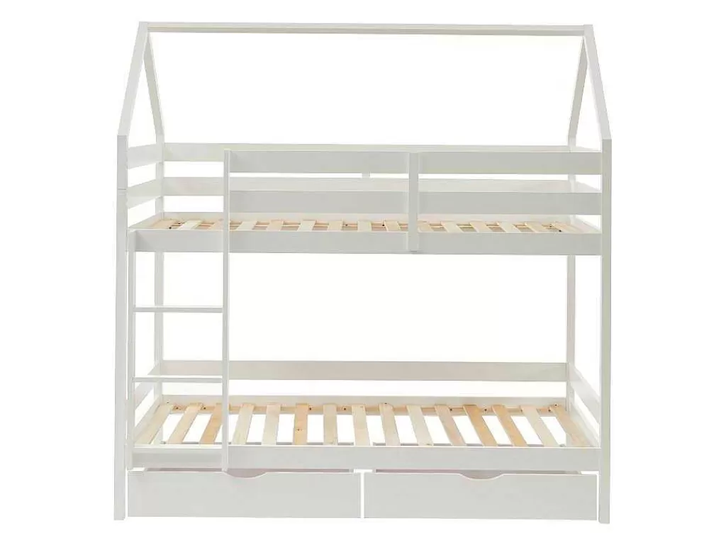 Beliche*Vente-unique Beliche Cabana De 2 X 90 X 190 Cm Com 2 Gavetas Em Pinho Cor Branco - Chori