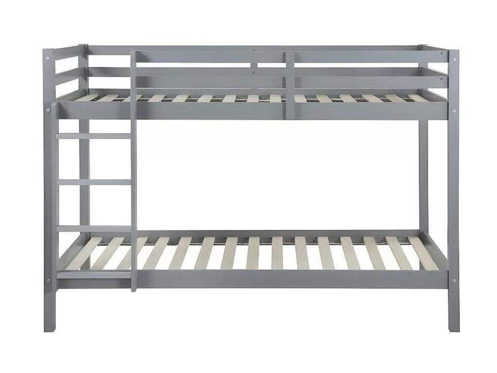 Beliche*Vente-unique Beliche De 2 X 90 X 190 Cm Em Pinho Macico Cor Cinza - Anicet Ii