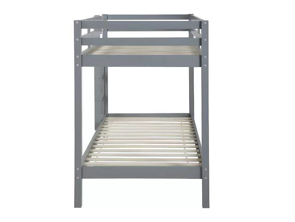 Beliche*Vente-unique Beliche De 2 X 90 X 190 Cm Em Pinho Macico Cor Cinza - Anicet Ii