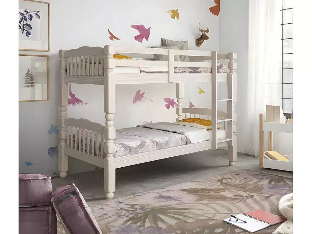 Cama De Criança*Venprodin Beliche Juvenil Em Madeira Macica, Cor: Branco