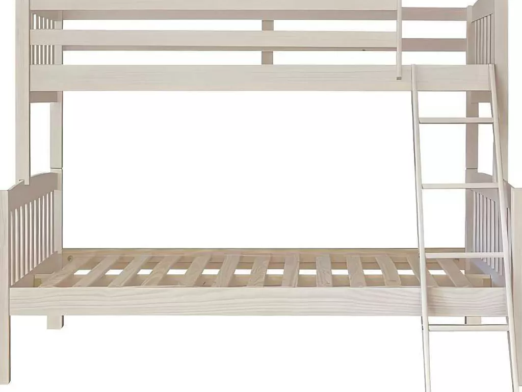 Cama De Criança*Venprodin Beliche Triplo Duplo Duplo Infantil Em Madeira Macica 190X90/190X135 - Cor Branca