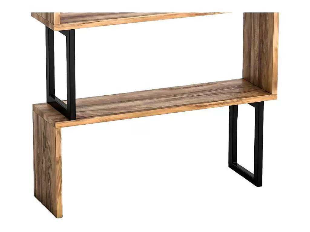 Biblioteca, Vitrina, Estante*Vente-unique Biblioteca Com 3 Prateleiras Em Metal Natural Claro E Preto - Roveni
