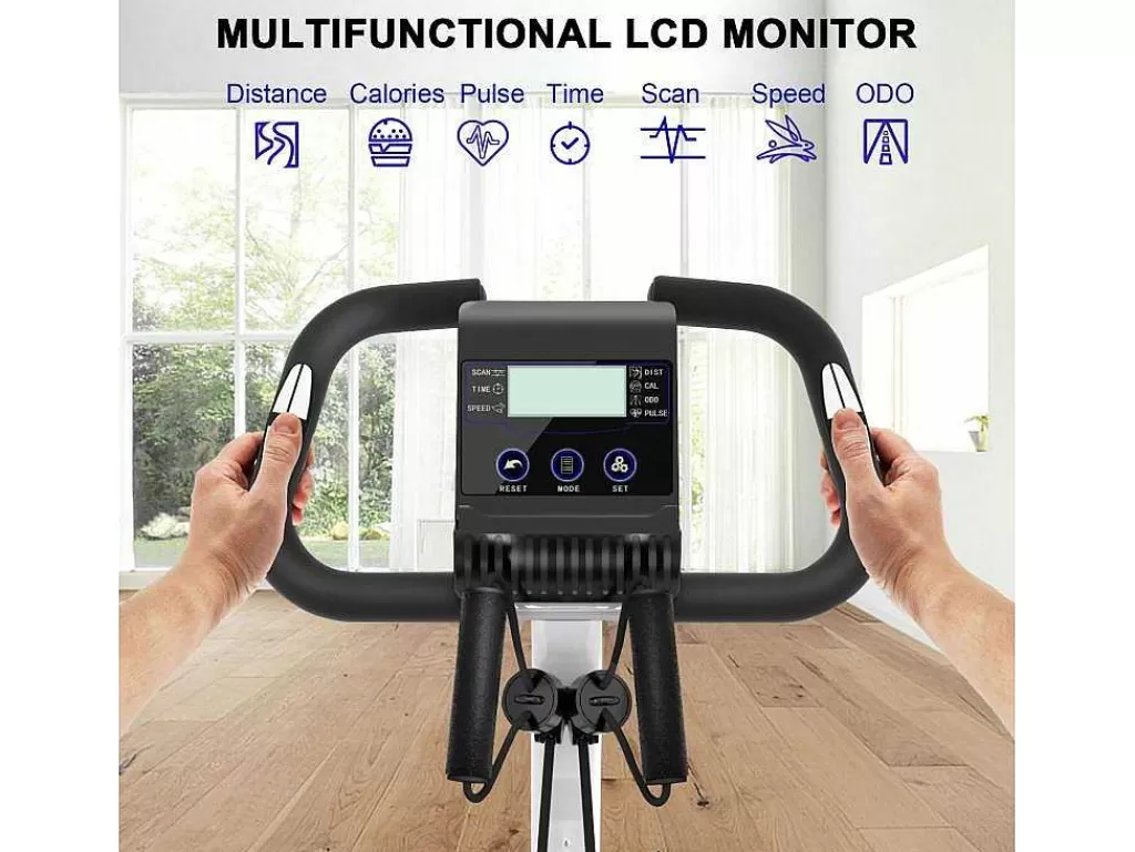 Fitness*Vente-unique Bicicleta De Exercicio Dobravel 3 Em 1, Bicicleta De Fitness Reclinada Magnetica X-Bike Com Resistencia Ajustavel De 8 Niveis Para Treino De Ginasio Em Casa