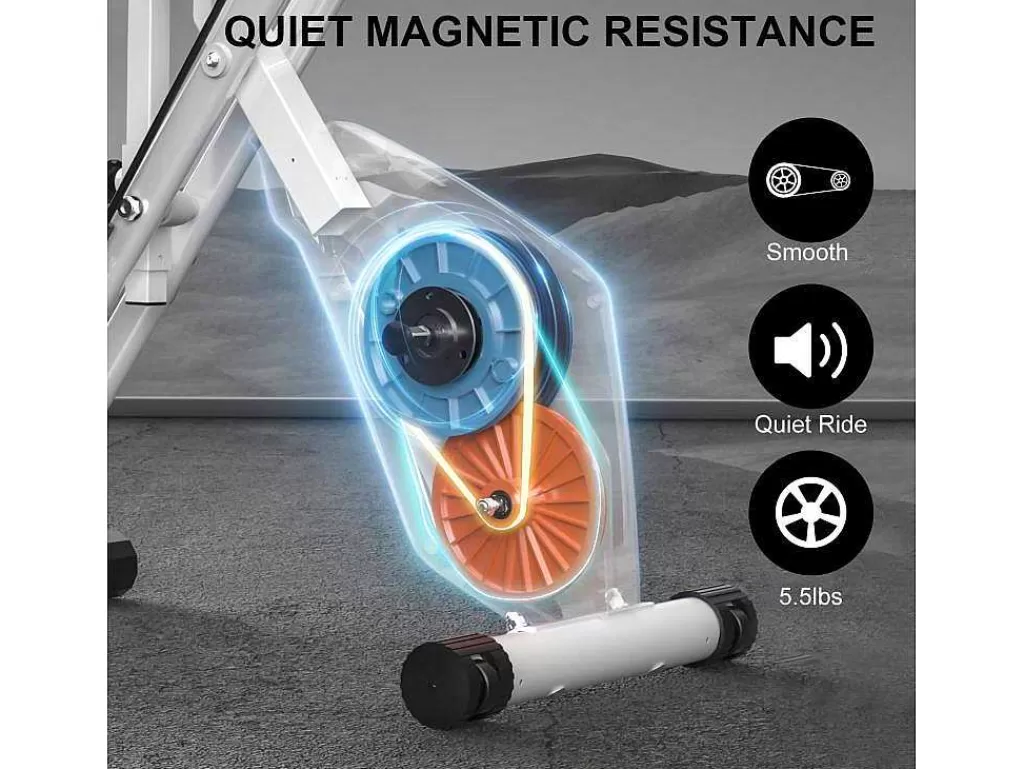 Fitness*Vente-unique Bicicleta De Exercicio Dobravel 3 Em 1, Bicicleta De Fitness Reclinada Magnetica X-Bike Com Resistencia Ajustavel De 8 Niveis Para Treino De Ginasio Em Casa