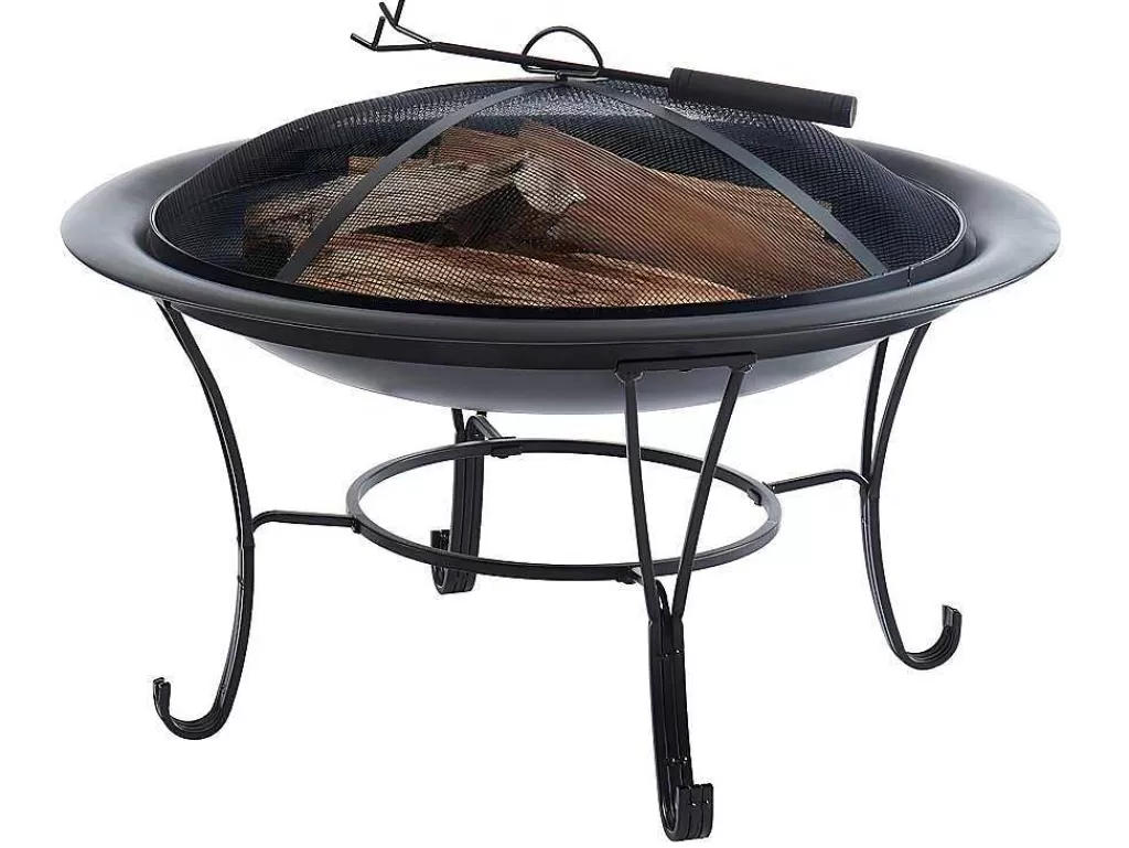 Barbecue, Braseiro De Jardim, Plancha*Vente-unique Braseiro De Jardim Redondo Em Aco Mizar - D.75 Cm X A.55 Cm - Preto