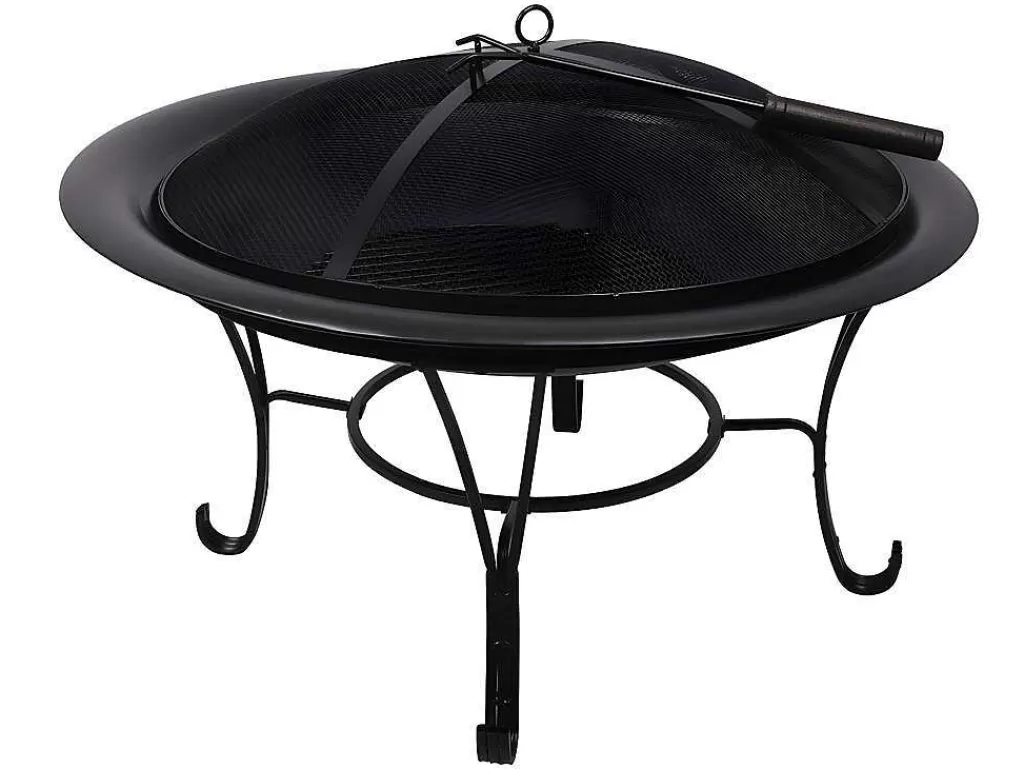 Barbecue, Braseiro De Jardim, Plancha*Vente-unique Braseiro De Jardim Redondo Em Aco Mizar - D.75 Cm X A.55 Cm - Preto