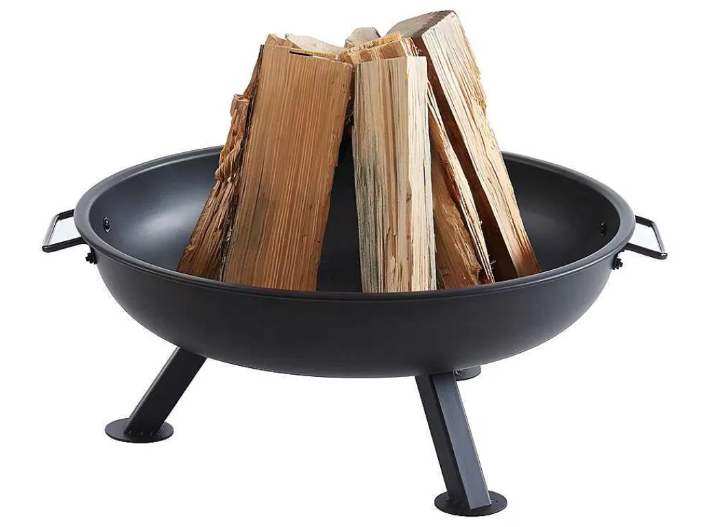 Barbecue, Braseiro De Jardim, Plancha*Vente-unique Braseiro De Jardim Redondo Em Aco Rigel - D.56 Cm X A.24 Cm - Preto