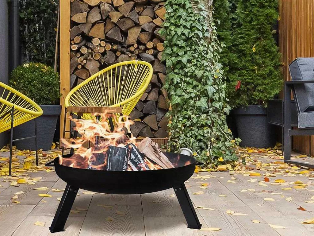 Barbecue, Braseiro De Jardim, Plancha*Purline Brasero De Jardin A 3 Pieds En Acier Inoxydable Noir
