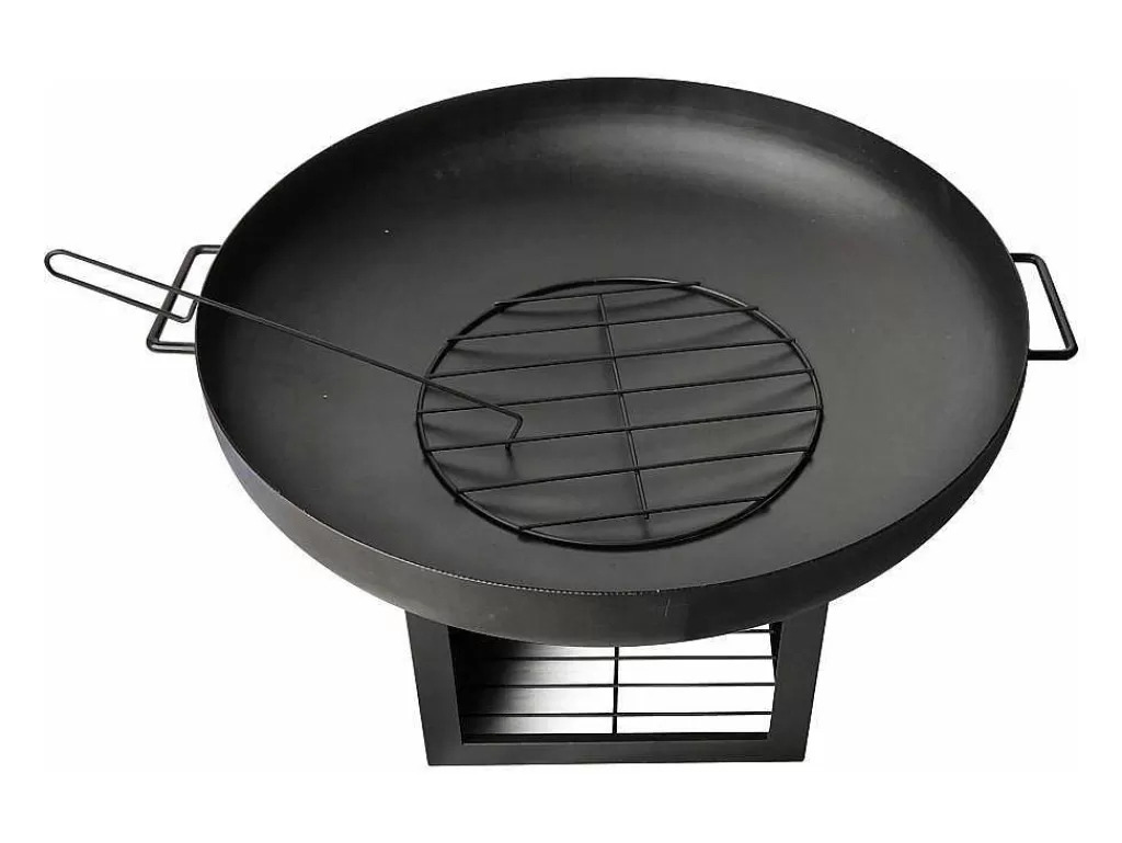 Barbecue, Braseiro De Jardim, Plancha*Purline Brasero De Jardin Avec Couvercle Et Rangement En Acier Noir
