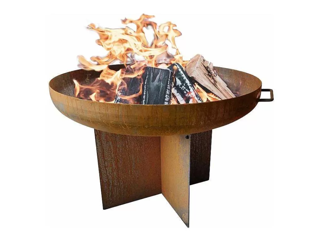 Barbecue, Braseiro De Jardim, Plancha*Purline Brasero De Jardin Circulaire En Acier Patine Corten Brun