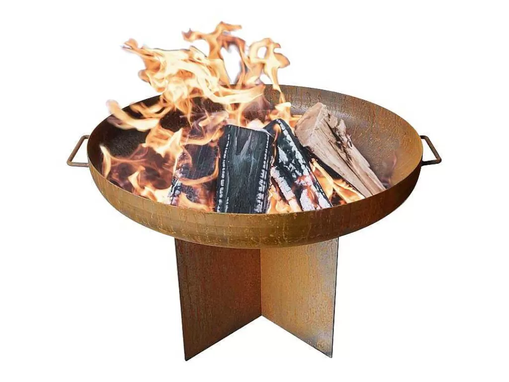 Barbecue, Braseiro De Jardim, Plancha*Purline Brasero De Jardin Circulaire En Acier Patine Corten Brun