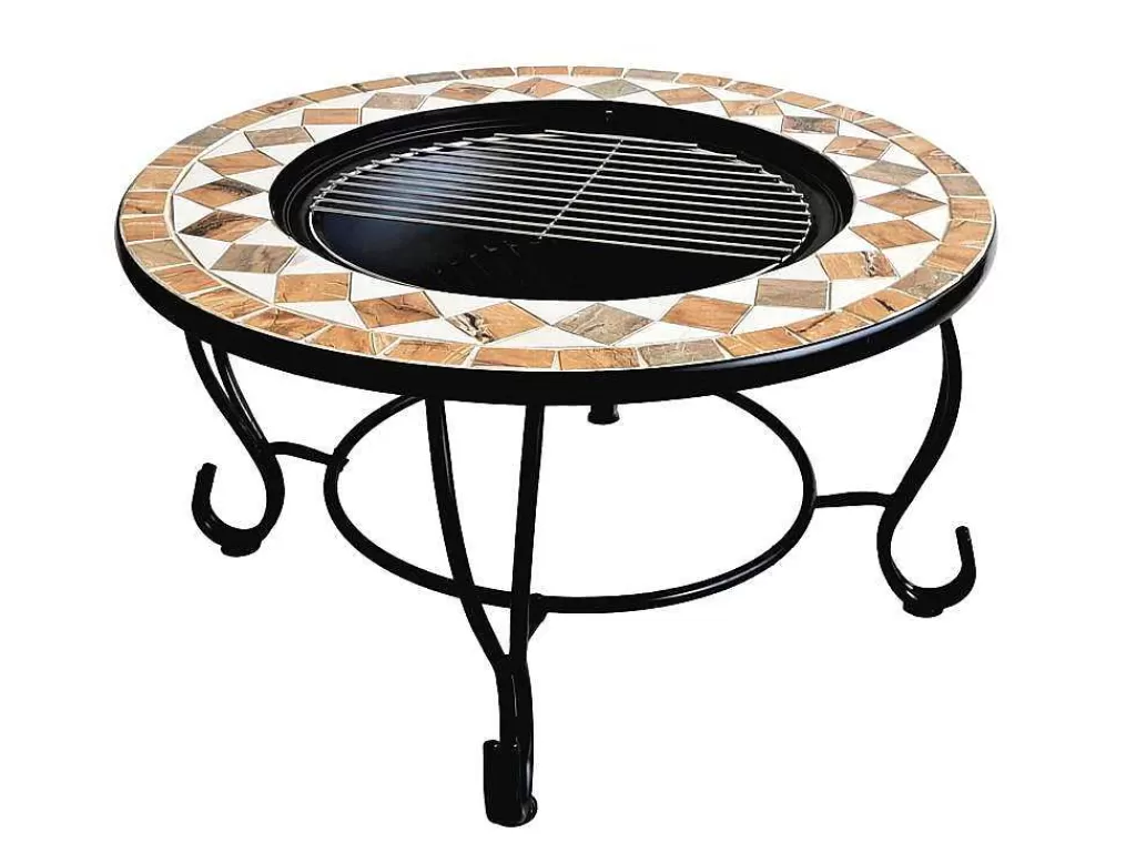 Barbecue, Braseiro De Jardim, Plancha*Purline Brasero De Jardin Incluant Un Barbecue En Carreaux De Ceramique Blanc