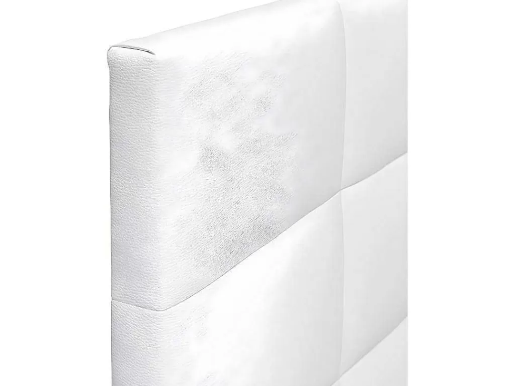 Cabeceira E Ponte De Cama*Venprodin Cabeceira De Cama Ate O Chao Estofada Em Couro Sintetico Acolchoado Na Cor Branca (90X120)