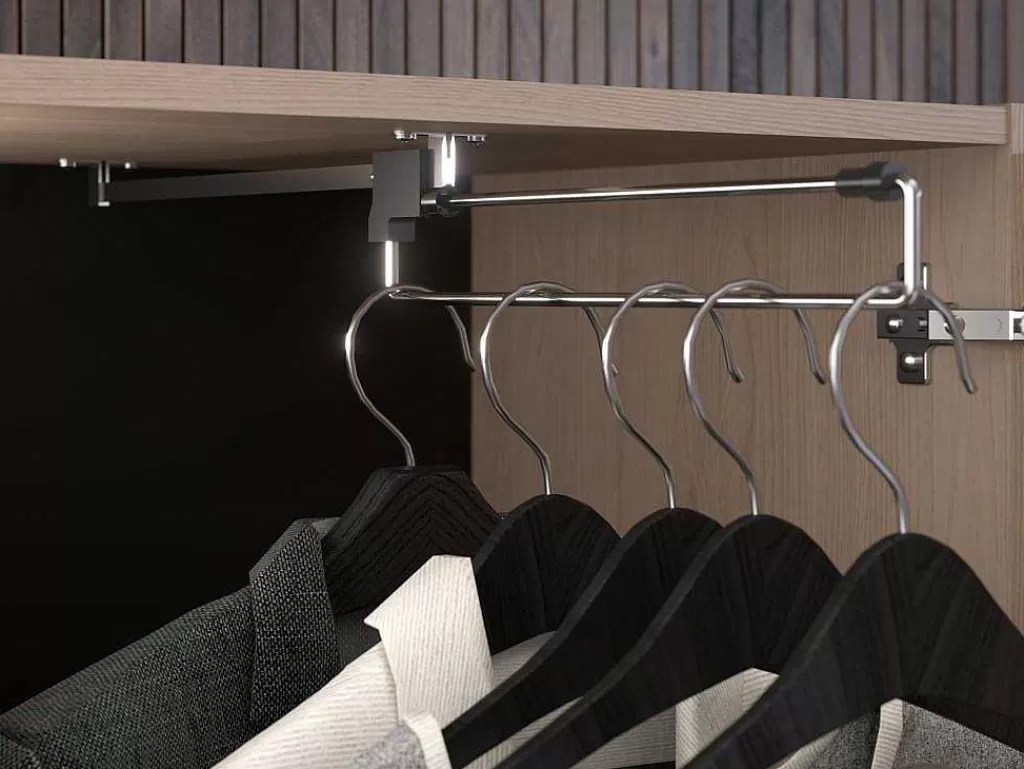 Cabeceira E Ponte De Cama*Vente-unique Cabeceira De Cama Com Guarda-Roupa E Com Leds De C265 Cm Cor Natural E Preto - Velona