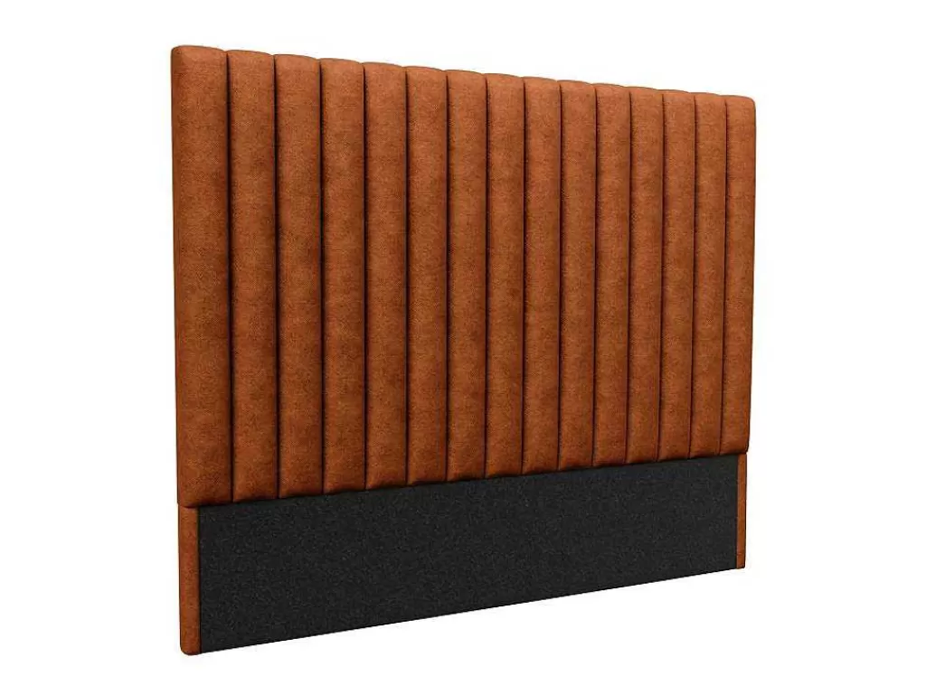 Cabeceira E Ponte De Cama*Vente-unique Cabeceira De Cama Costuras Verticais 150 Cm Tecido Terracota - Sarah