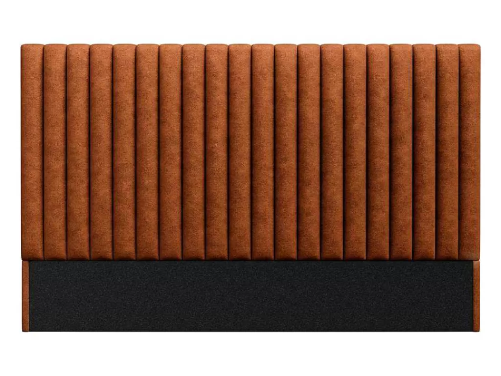 Cabeceira E Ponte De Cama*Vente-unique Cabeceira De Cama Costuras Verticais 200 Cm Tecido Terracota - Sarah