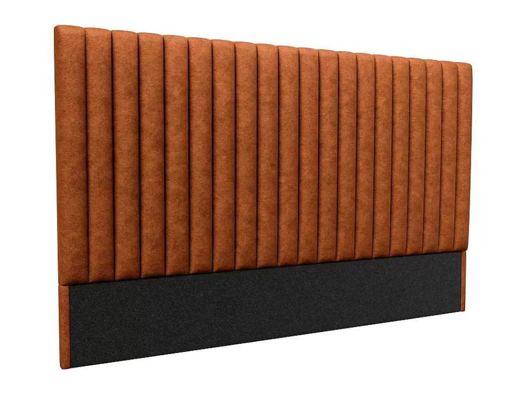Cabeceira E Ponte De Cama*Vente-unique Cabeceira De Cama Costuras Verticais 200 Cm Tecido Terracota - Sarah