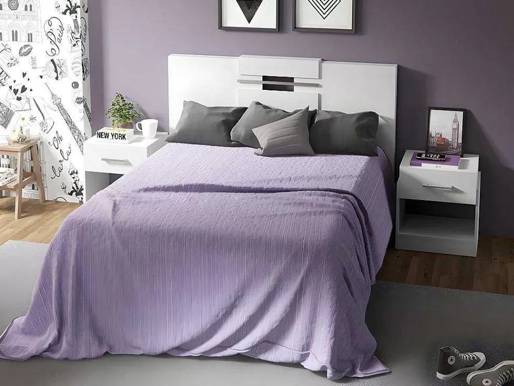 Cabeceira E Ponte De Cama*Vente-unique Cabeceira De Cama Extensivel De 140/160 Cm Cor Branco - Maraba