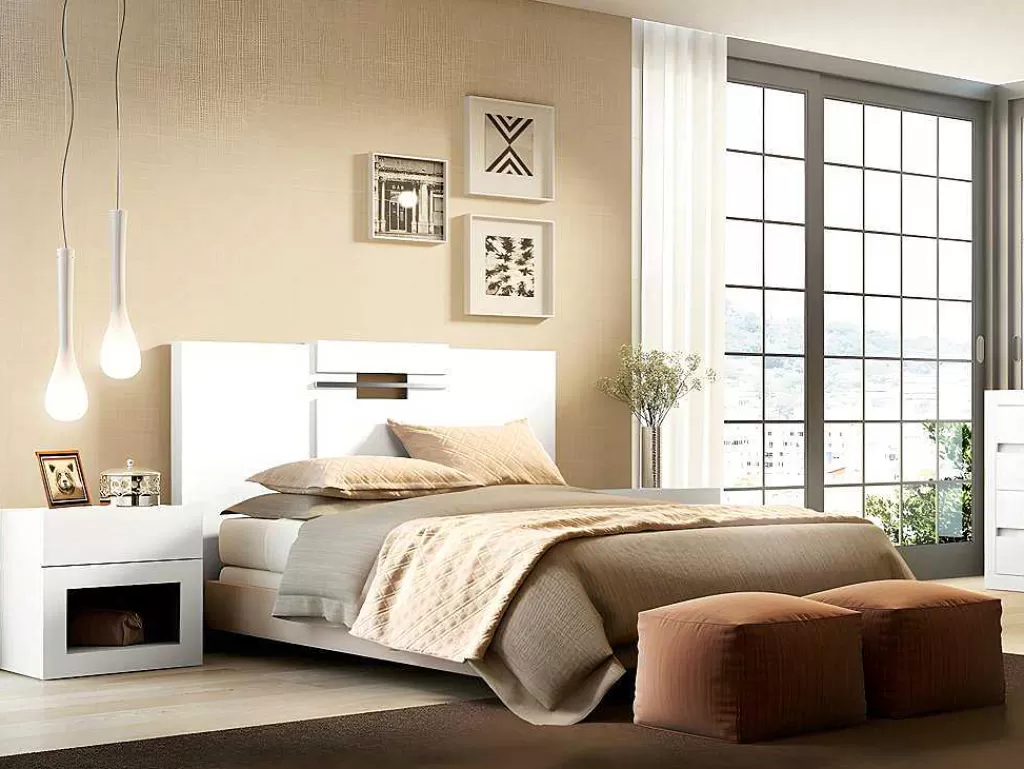 Cabeceira E Ponte De Cama*Vente-unique Cabeceira De Cama Extensivel De 140/160 Cm Cor Branco - Maraba